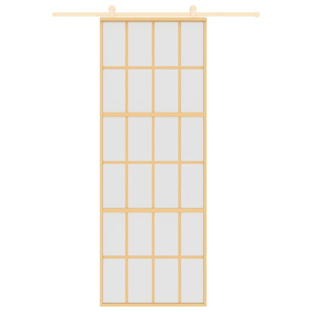 vidaXL Ușă glisantă, auriu, 76x205 cm, sticlă ESG mată și aluminiu