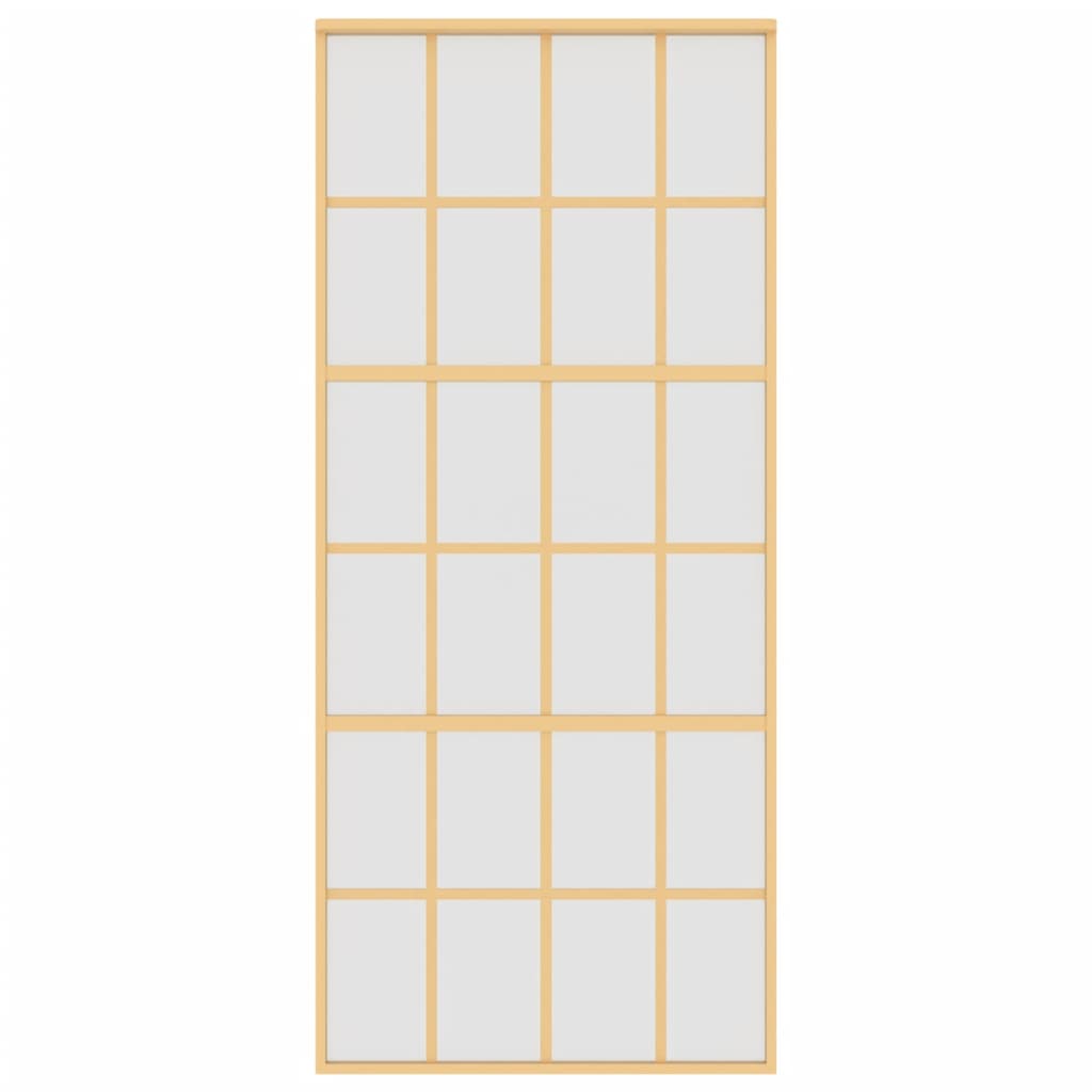 vidaXL Ușă glisantă, auriu, 90x205 cm, sticlă ESG mată și aluminiu