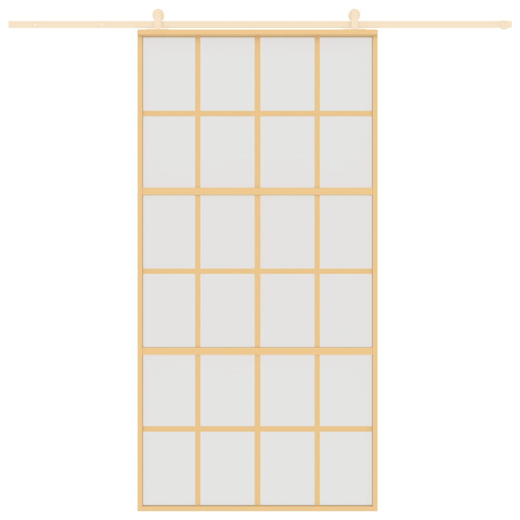 vidaXL Ușă glisantă, auriu, 102,5x205 cm, sticlă ESG mată și aluminiu