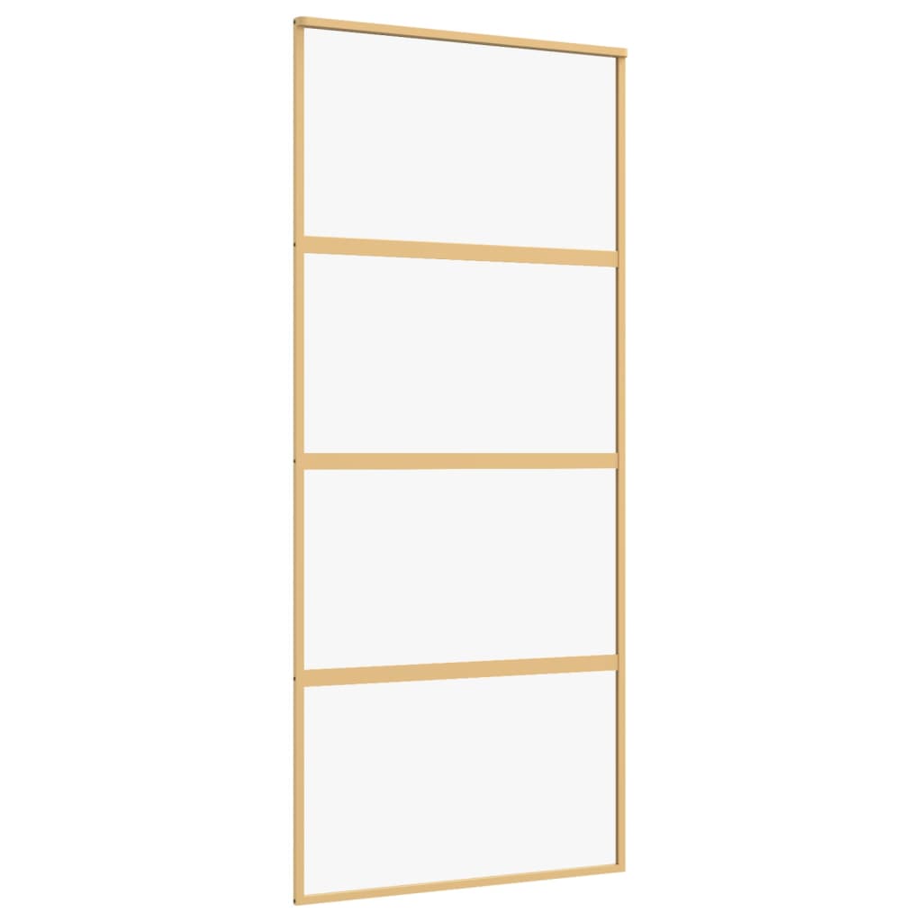 vidaXL Ușă glisantă, auriu, 90x205 cm, sticlă ESG mată și aluminiu