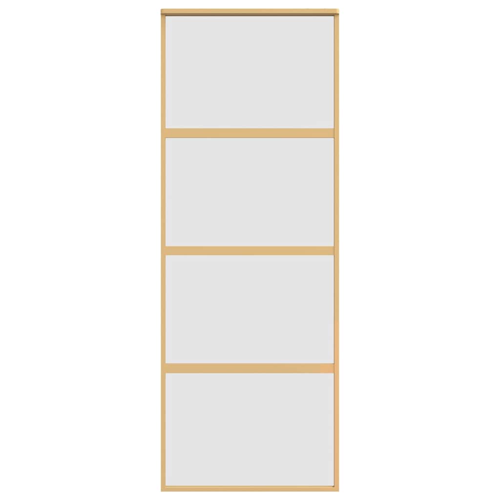 vidaXL Ușă glisantă, auriu, 76x205 cm, sticlă ESG mată și aluminiu