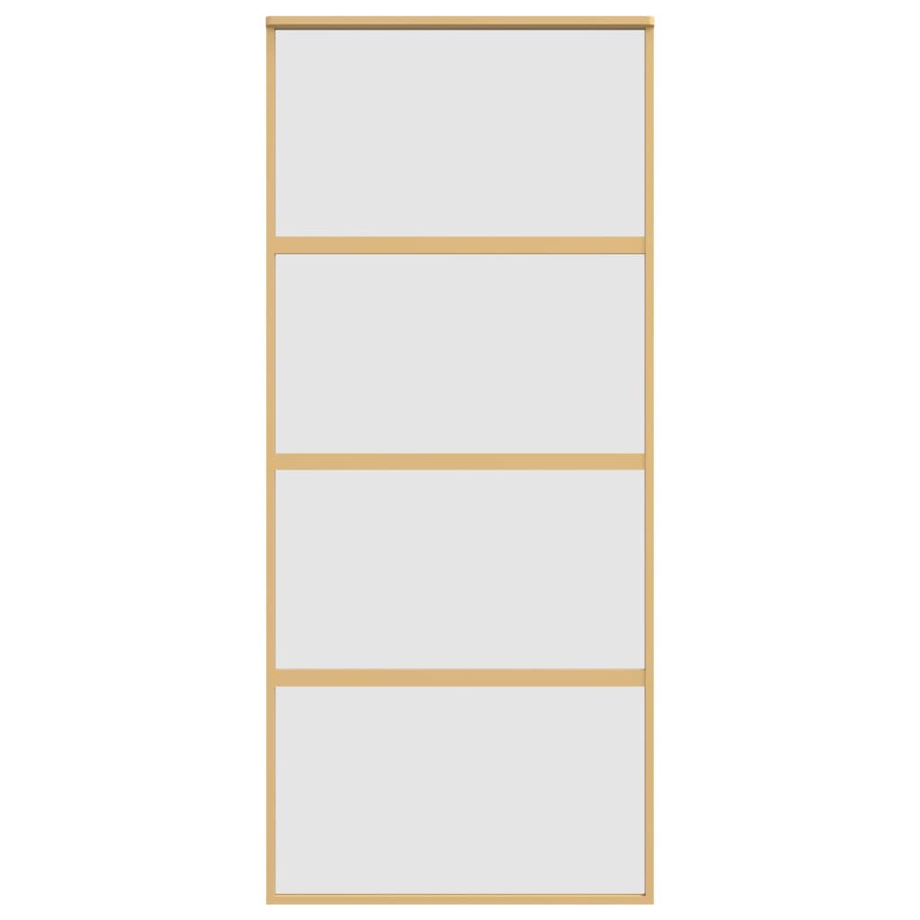 vidaXL Ușă glisantă, auriu, 90x205 cm, sticlă ESG mată și aluminiu