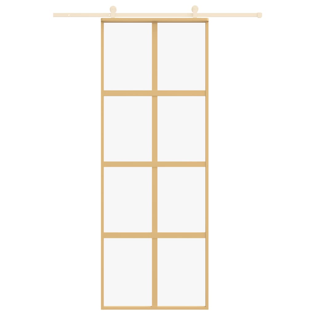 vidaXL Ușă glisantă auriu 76x205 cm sticlă ESG transparentă/aluminiu