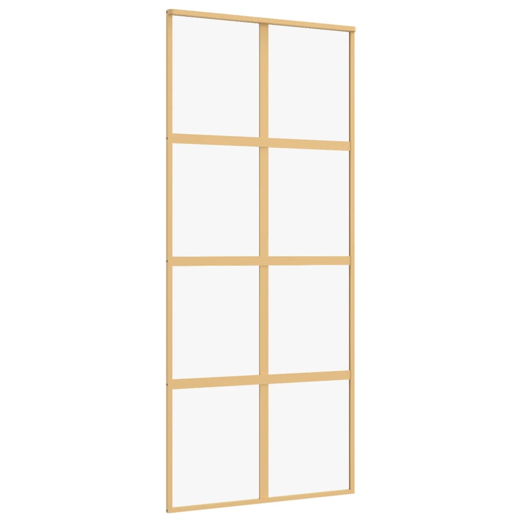 vidaXL Ușă glisantă, auriu, 90x205 cm, sticlă ESG mată și aluminiu
