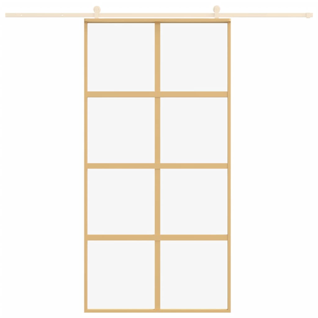 vidaXL Ușă glisantă, auriu, 102,5x205 cm, sticlă ESG mată și aluminiu