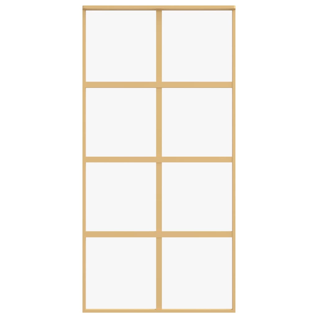 vidaXL Ușă glisantă, auriu, 102,5x205 cm, sticlă ESG mată și aluminiu