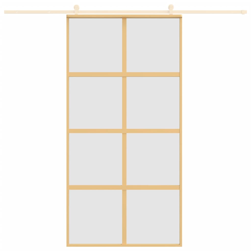 vidaXL Ușă glisantă, auriu, 102,5x205 cm, sticlă ESG mată și aluminiu