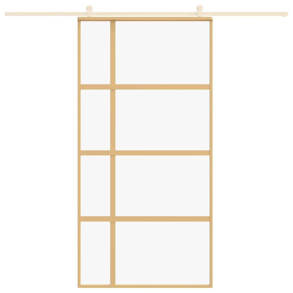 vidaXL Ușă glisantă, auriu, 102,5x205 cm, sticlă ESG mată și aluminiu