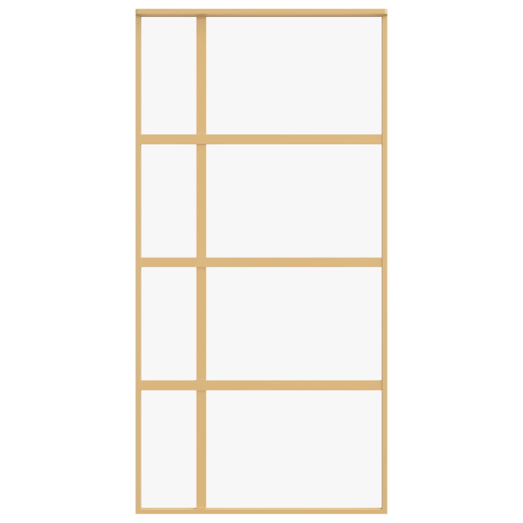 vidaXL Ușă glisantă, auriu, 102,5x205 cm, sticlă ESG mată și aluminiu