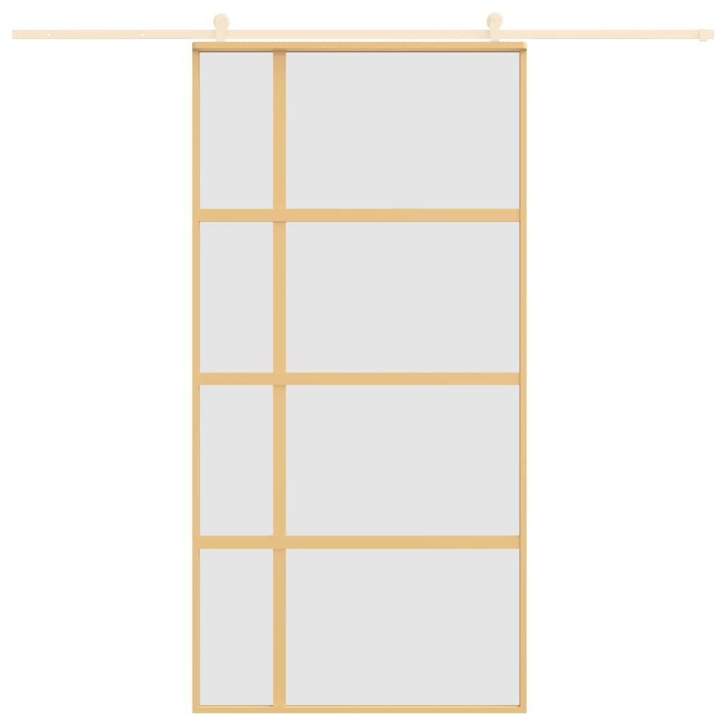 vidaXL Ușă glisantă, auriu, 102,5x205 cm, sticlă ESG mată și aluminiu