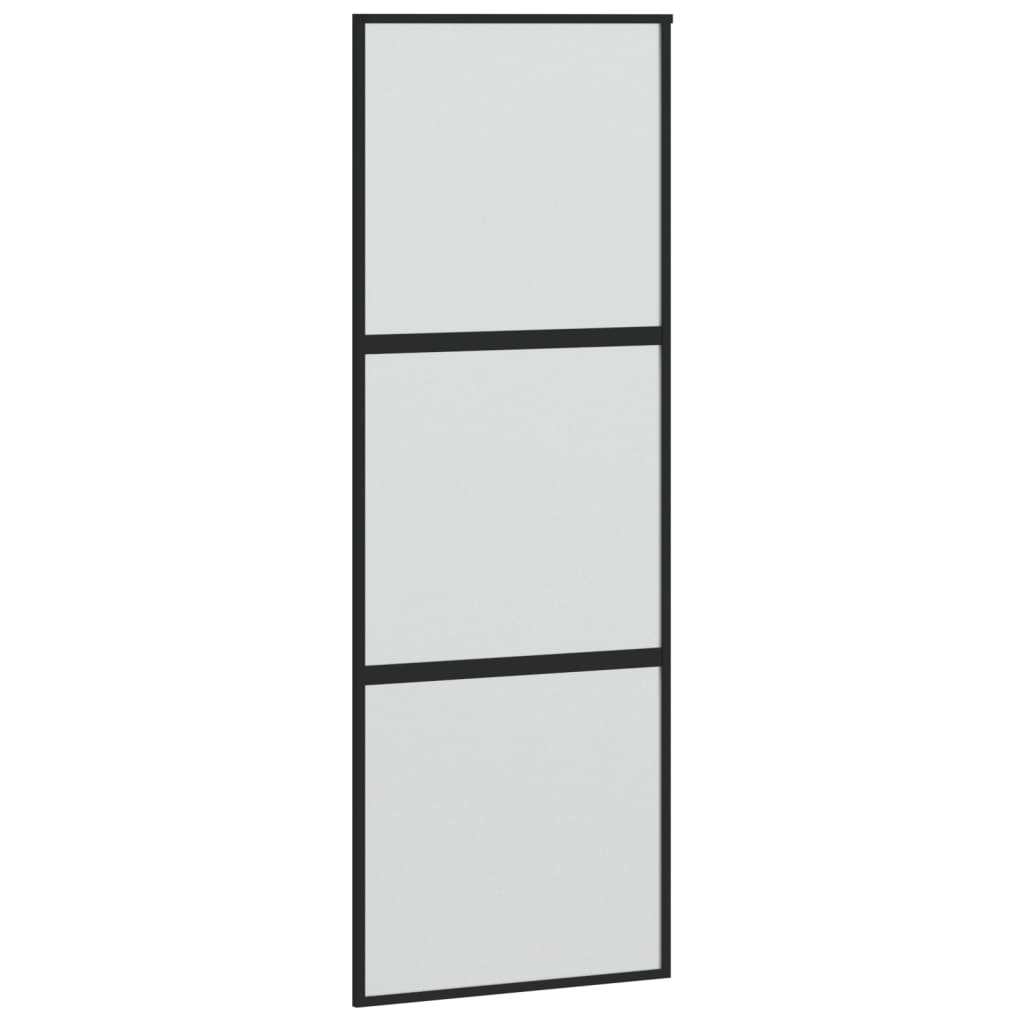 vidaXL Ușă glisantă, negru, 76x205 cm, sticlă securizată și aluminiu