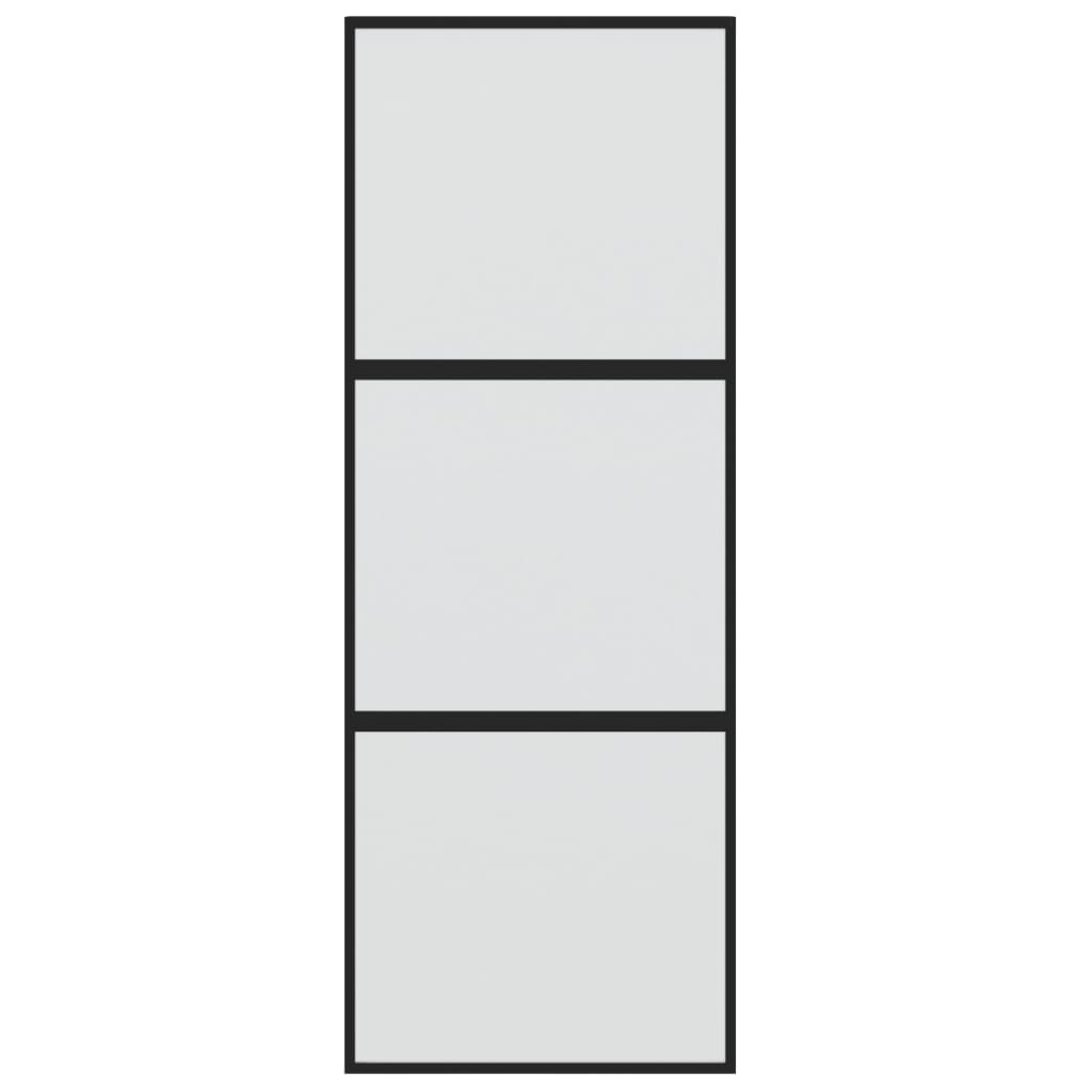 vidaXL Ușă glisantă, negru, 76x205 cm, sticlă securizată și aluminiu
