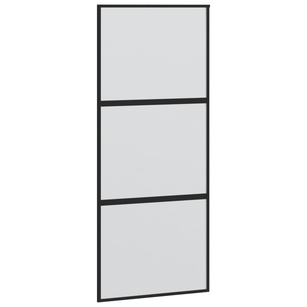 vidaXL Ușă glisantă, negru, 90x205 cm, sticlă securizată și aluminiu