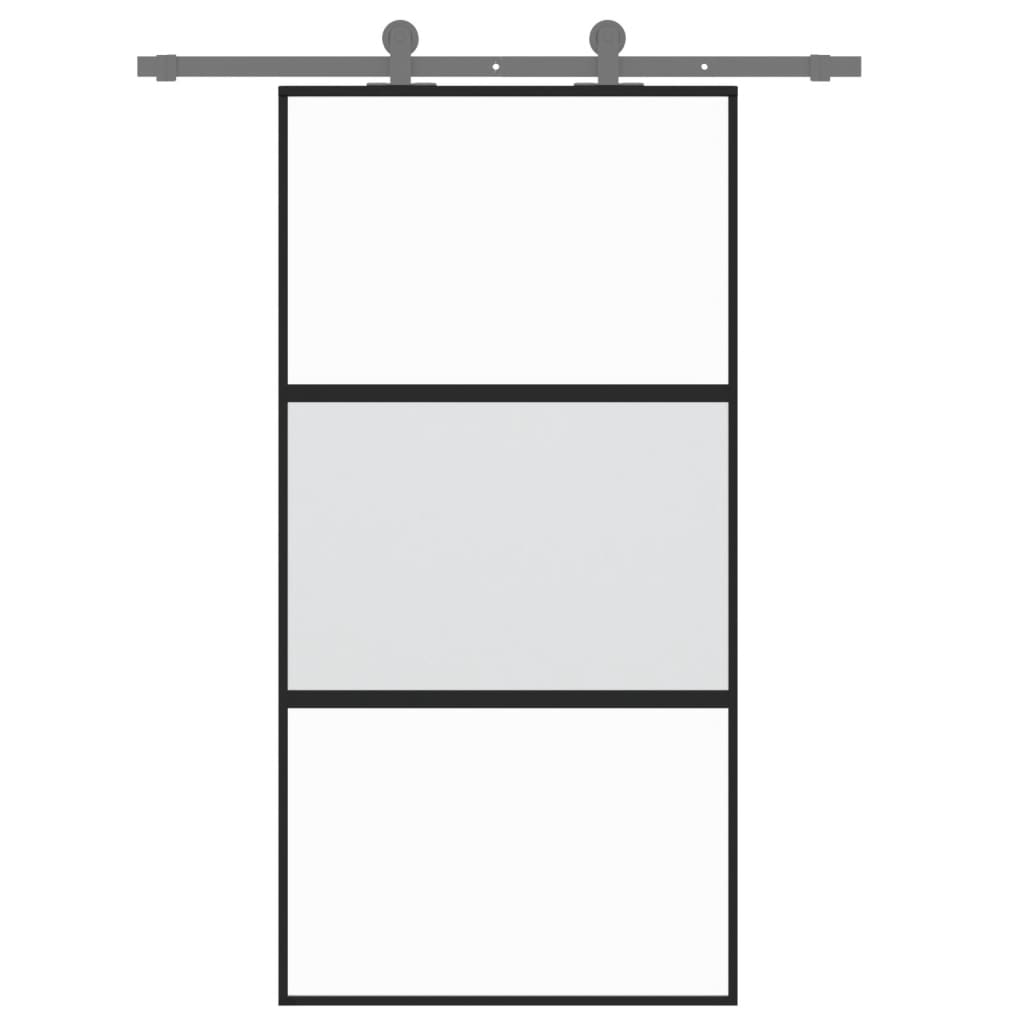 vidaXL Ușă glisantă, negru, 102,5x205 cm, sticlă securizată/aluminiu vidaXL Ușă glisantă, negru, 102,5x205 cm, sticlă securizată/aluminiu