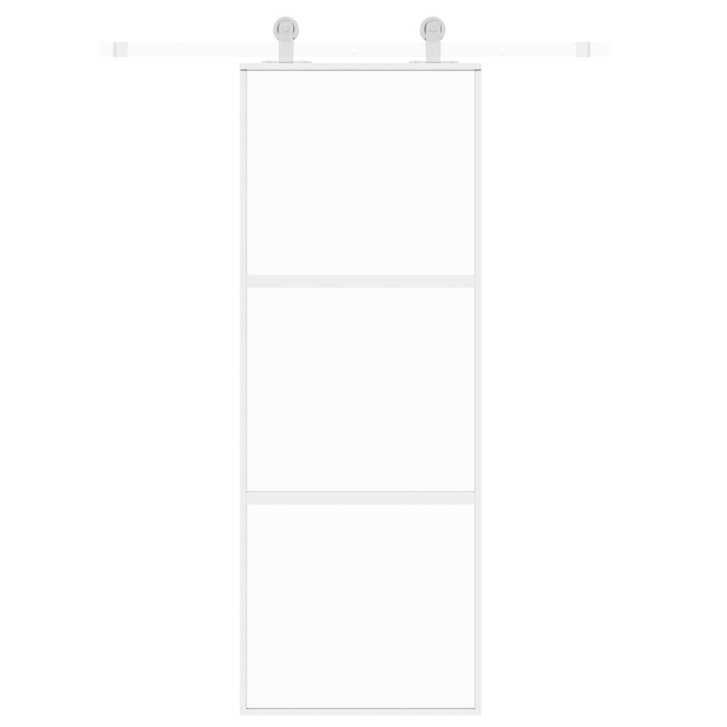 vidaXL Ușă glisantă, alb, 76x205 cm, sticlă securizată/aluminiu