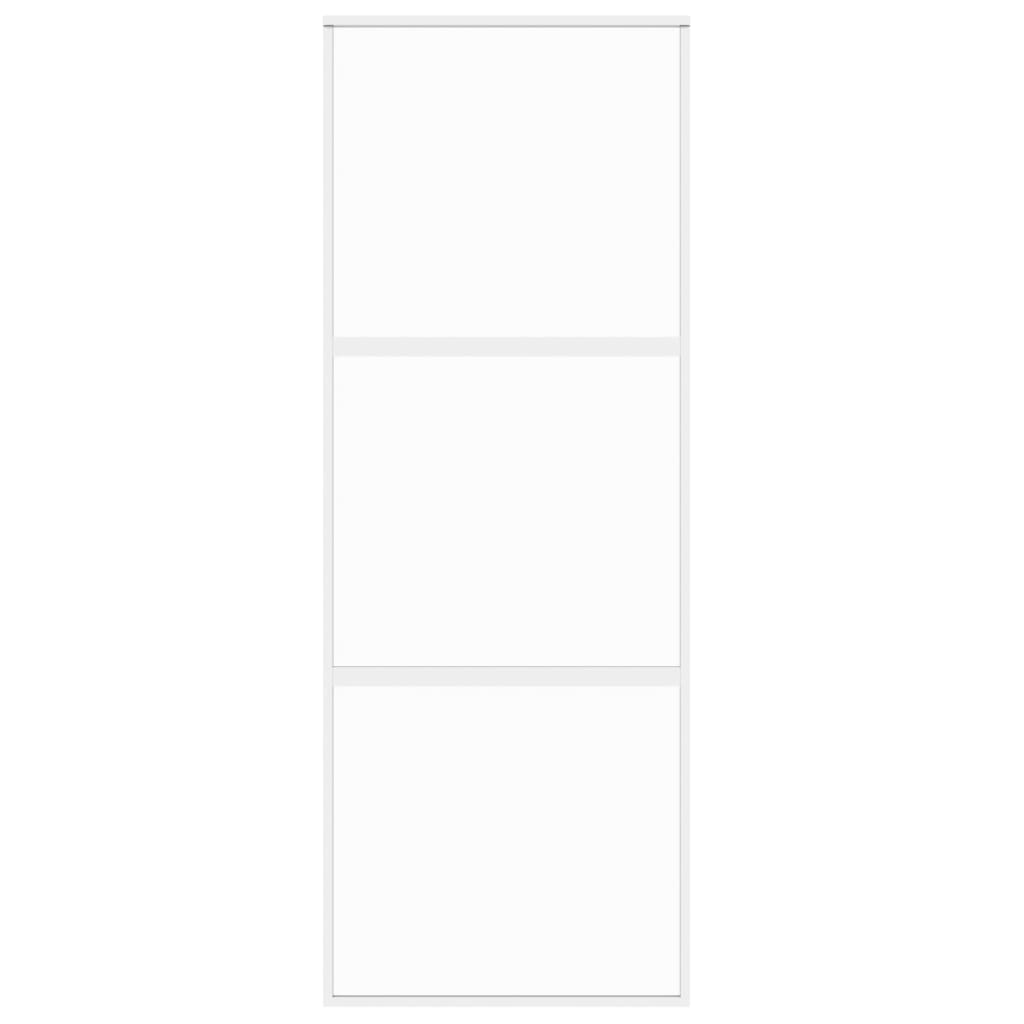 vidaXL Ușă glisantă, alb, 76x205 cm, sticlă securizată/aluminiu