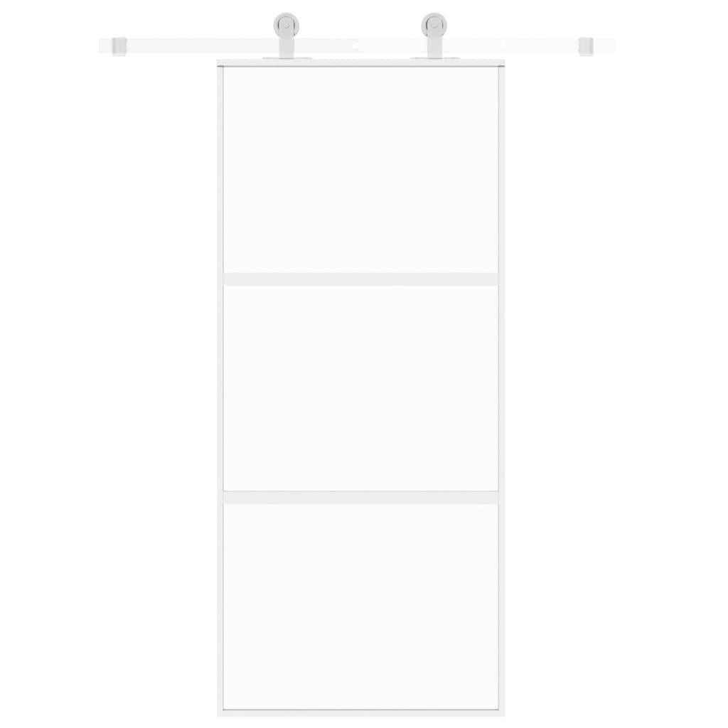vidaXL Ușă glisantă, alb, 90x205 cm, sticlă securizată/aluminiu