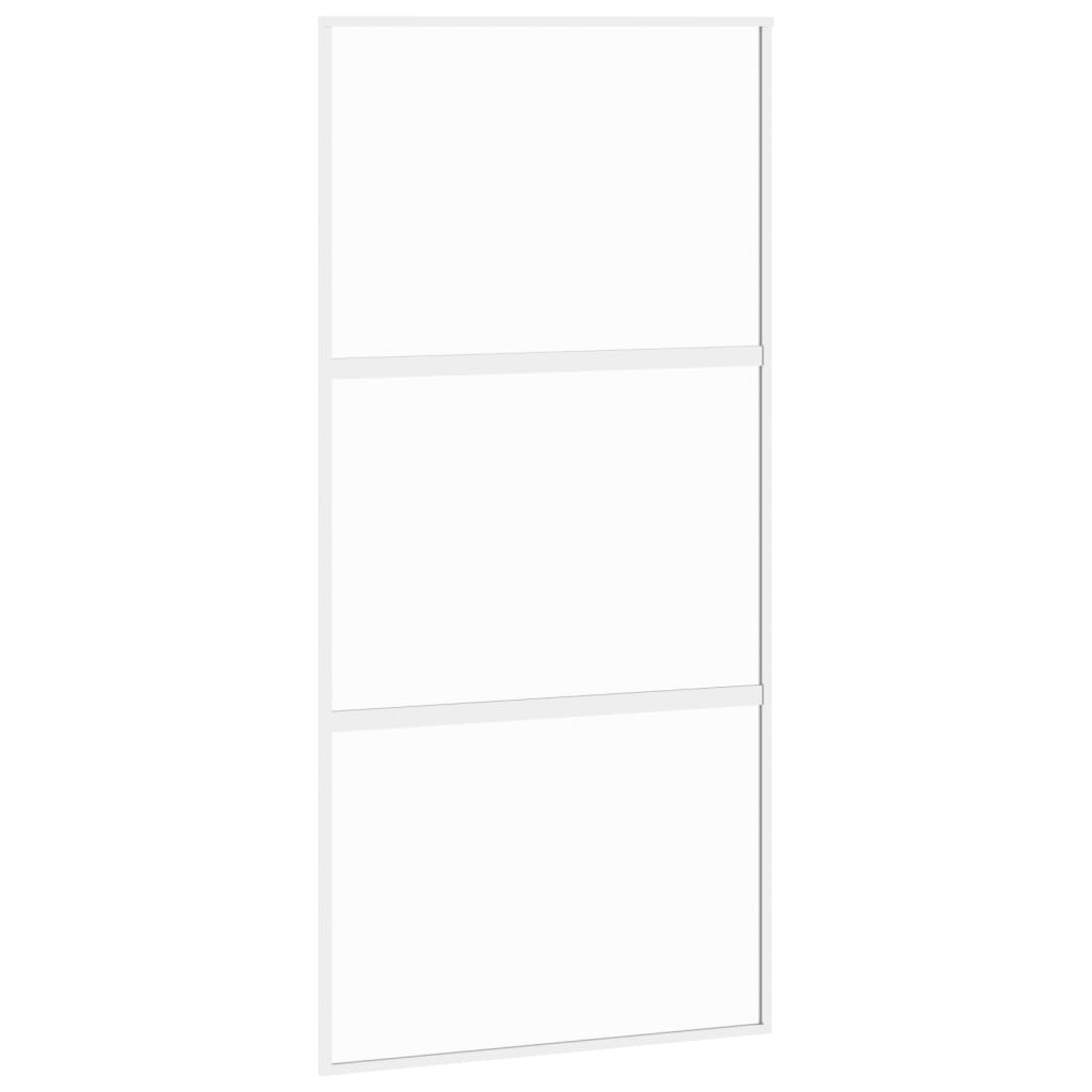vidaXL Ușă glisantă, alb, 102,5x205 cm, sticlă securizată/aluminiu