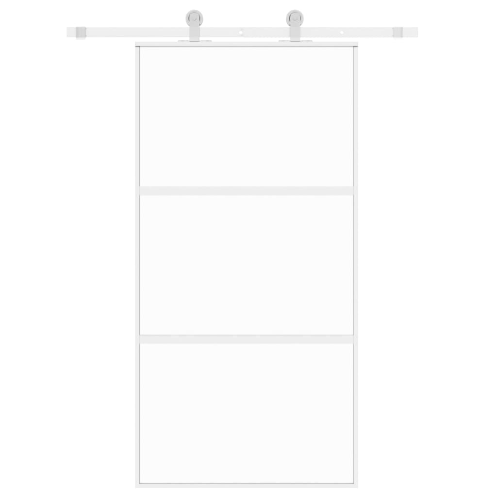 vidaXL Ușă glisantă, alb, 102,5x205 cm, sticlă securizată/aluminiu