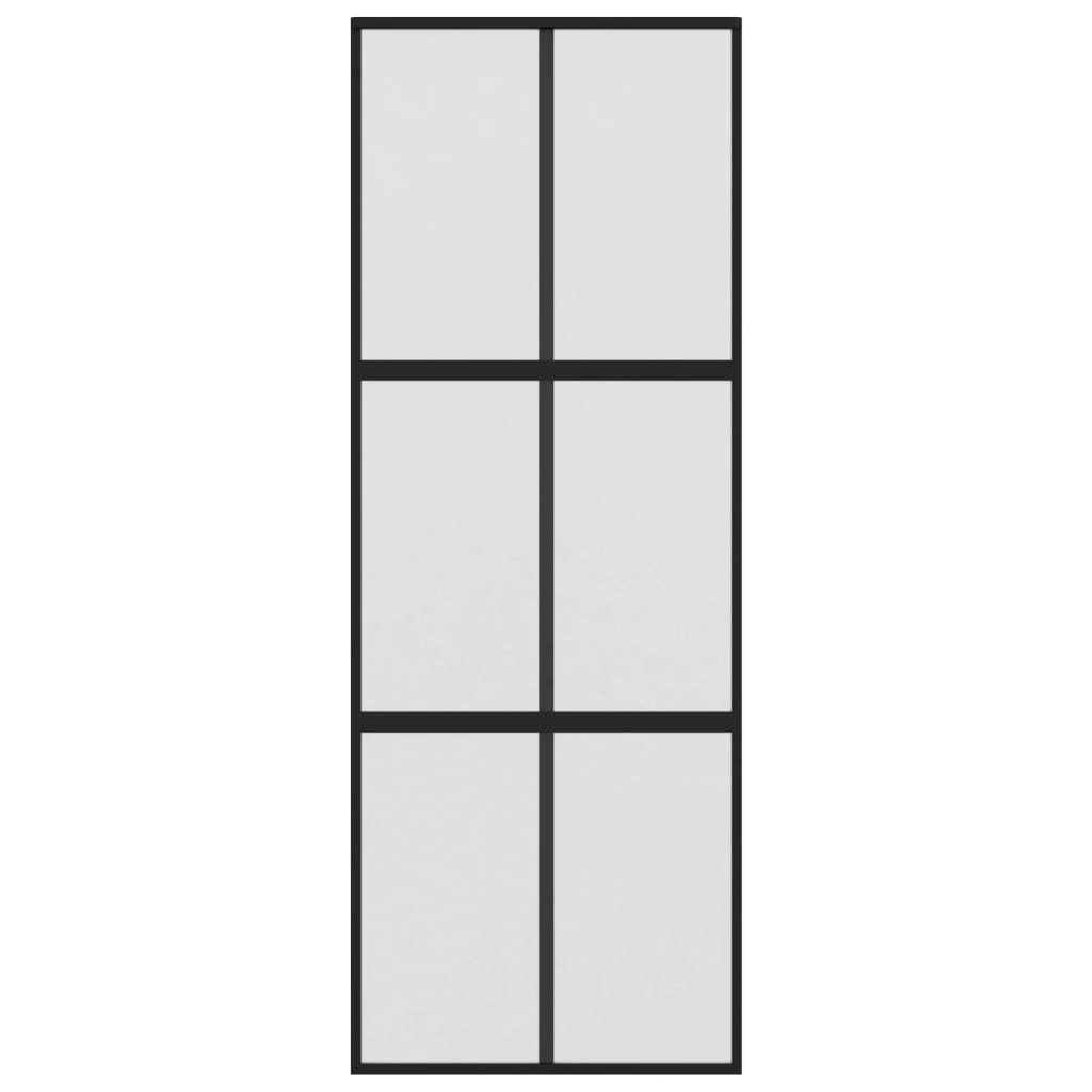 vidaXL Ușă glisantă, negru, 76x205 cm, sticlă securizată și aluminiu
