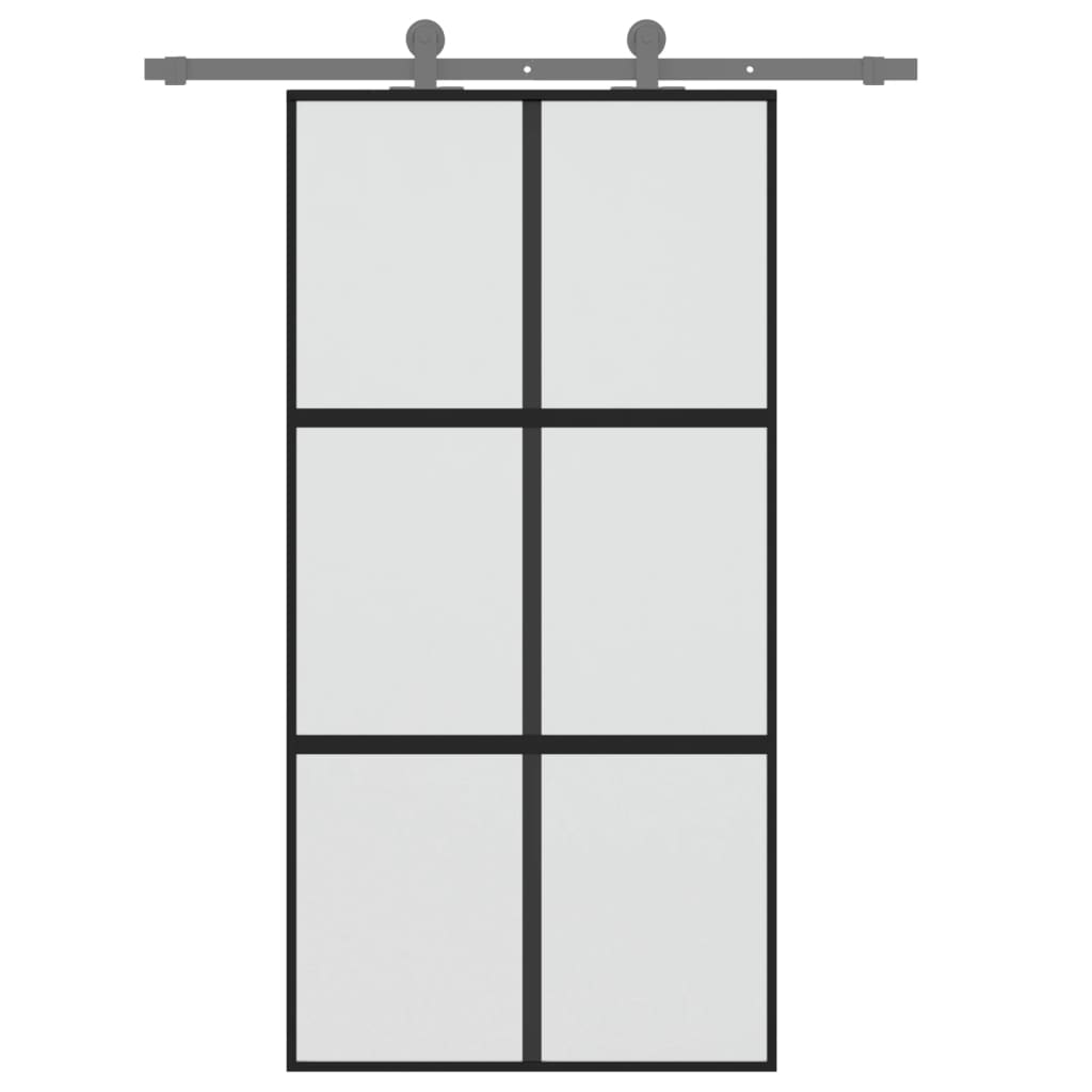 vidaXL Ușă glisantă, negru, 102,5x205 cm, sticlă securizată/aluminiu