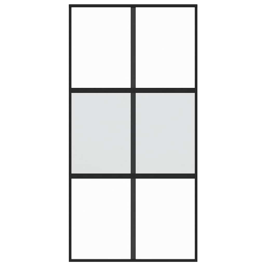 vidaXL Ușă glisantă, negru, 102,5x205 cm, sticlă securizată/aluminiu