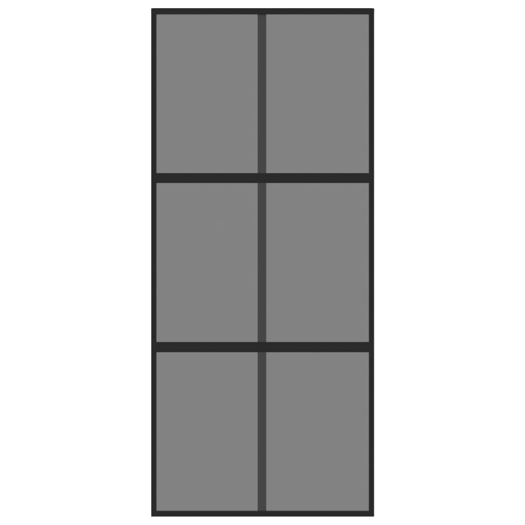 vidaXL Ușă glisantă, negru, 90x205 cm, sticlă securizată și aluminiu