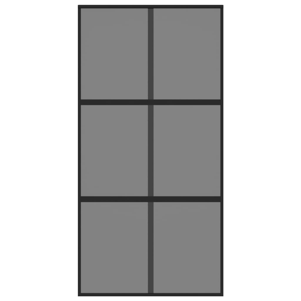 vidaXL Ușă glisantă, negru, 102,5x205 cm, sticlă securizată/aluminiu