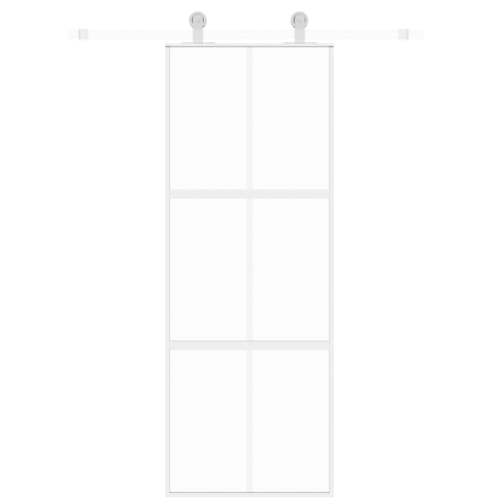 vidaXL Ușă glisantă, alb, 76x205 cm, sticlă securizată/aluminiu
