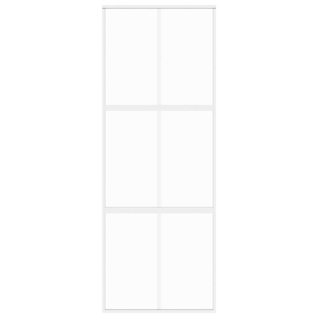 vidaXL Ușă glisantă, alb, 76x205 cm, sticlă securizată/aluminiu