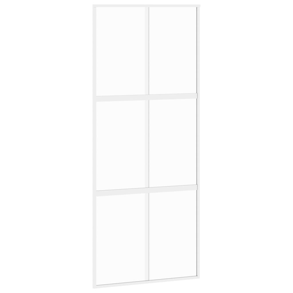 vidaXL Ușă glisantă, alb, 90x205 cm, sticlă securizată/aluminiu