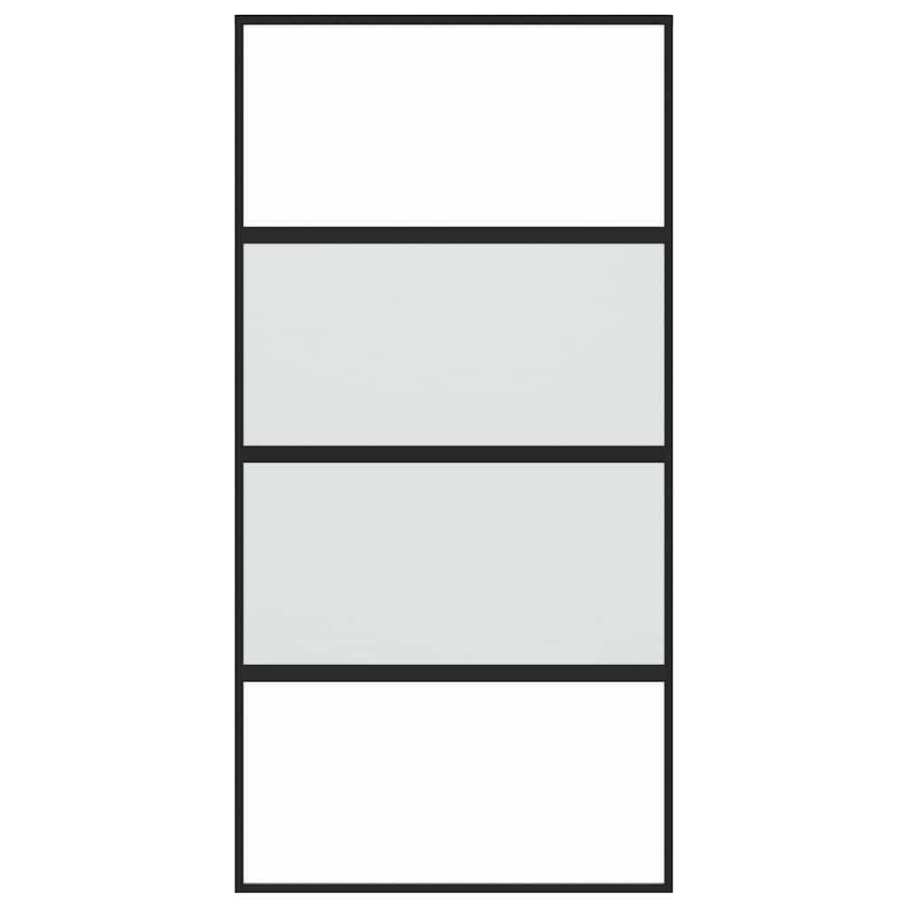 vidaXL Ușă glisantă, negru, 102,5x205 cm, sticlă securizată/aluminiu