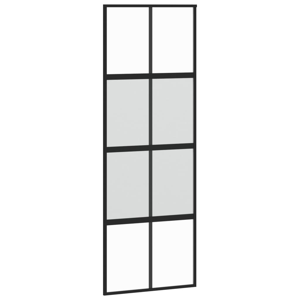 vidaXL Ușă glisantă, negru, 76x205 cm, sticlă securizată și aluminiu