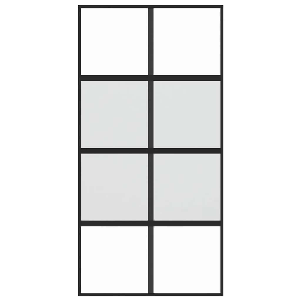 vidaXL Ușă glisantă, negru, 102,5x205 cm, sticlă securizată/aluminiu