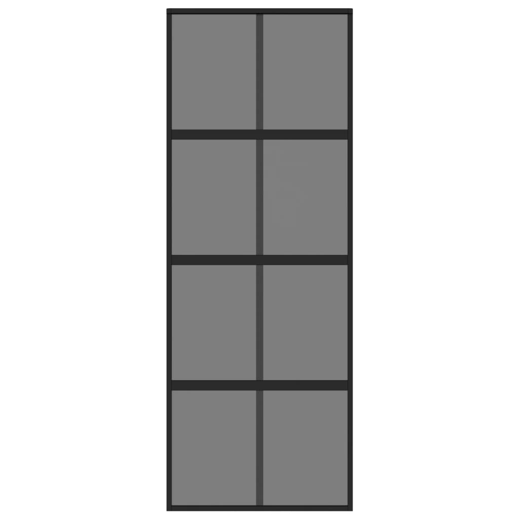 vidaXL Ușă glisantă, negru, 76x205 cm, sticlă securizată și aluminiu