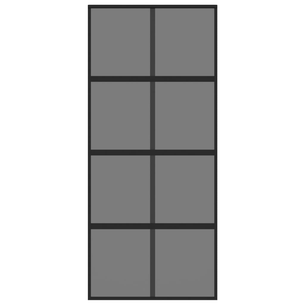 vidaXL Ușă glisantă, negru, 90x205 cm, sticlă securizată și aluminiu