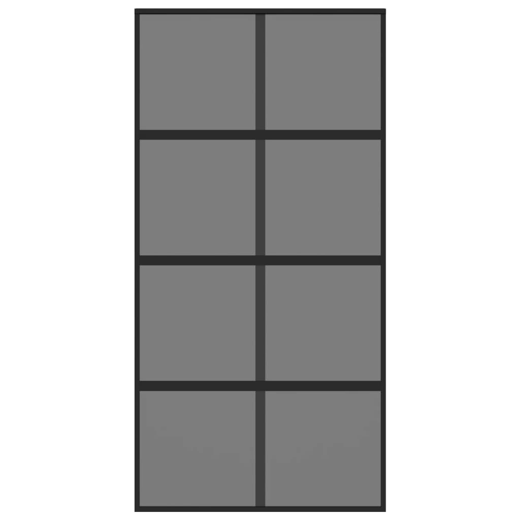 vidaXL Ușă glisantă, negru, 102,5x205 cm, sticlă securizată/aluminiu