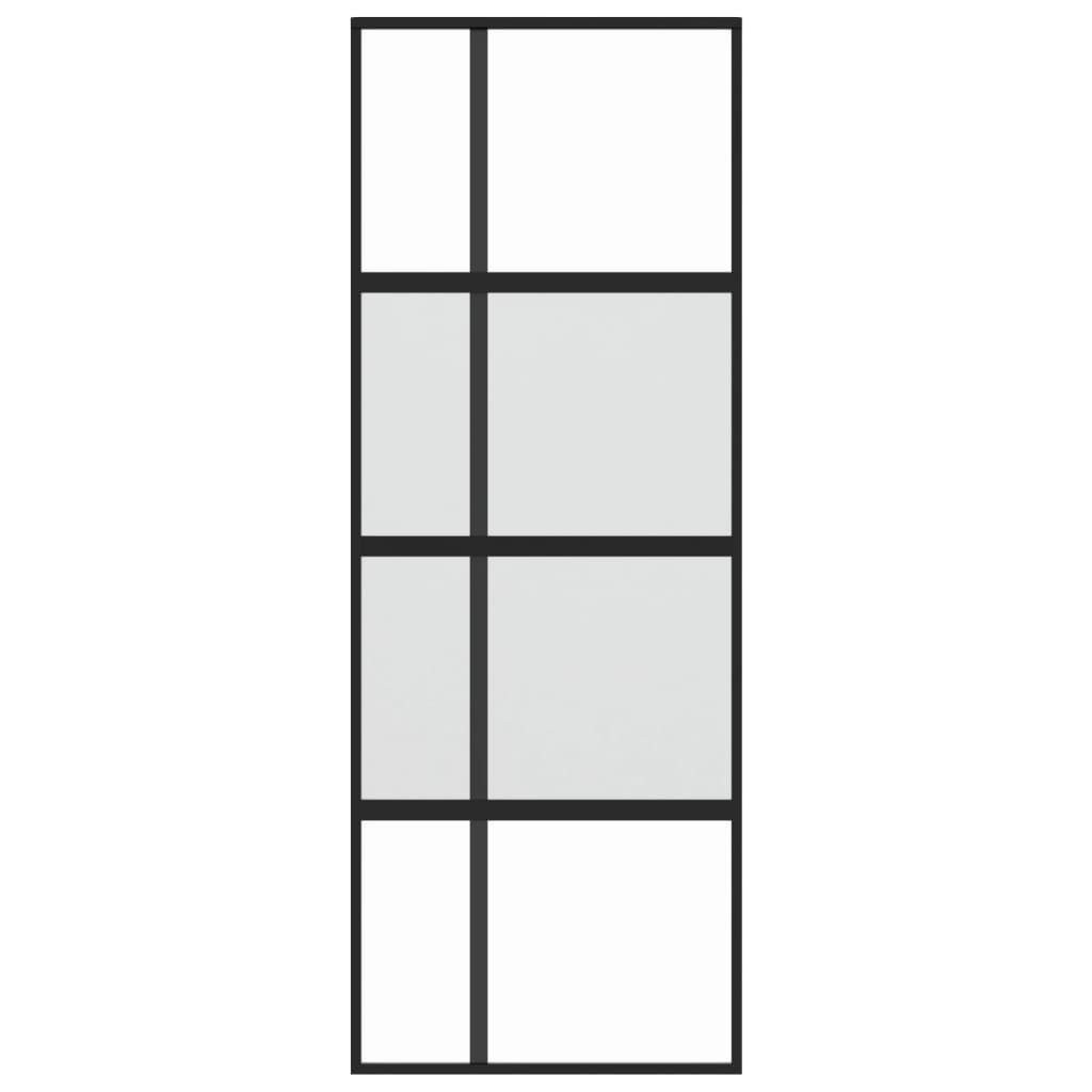 vidaXL Ușă glisantă, negru, 76x205 cm, sticlă securizată și aluminiu