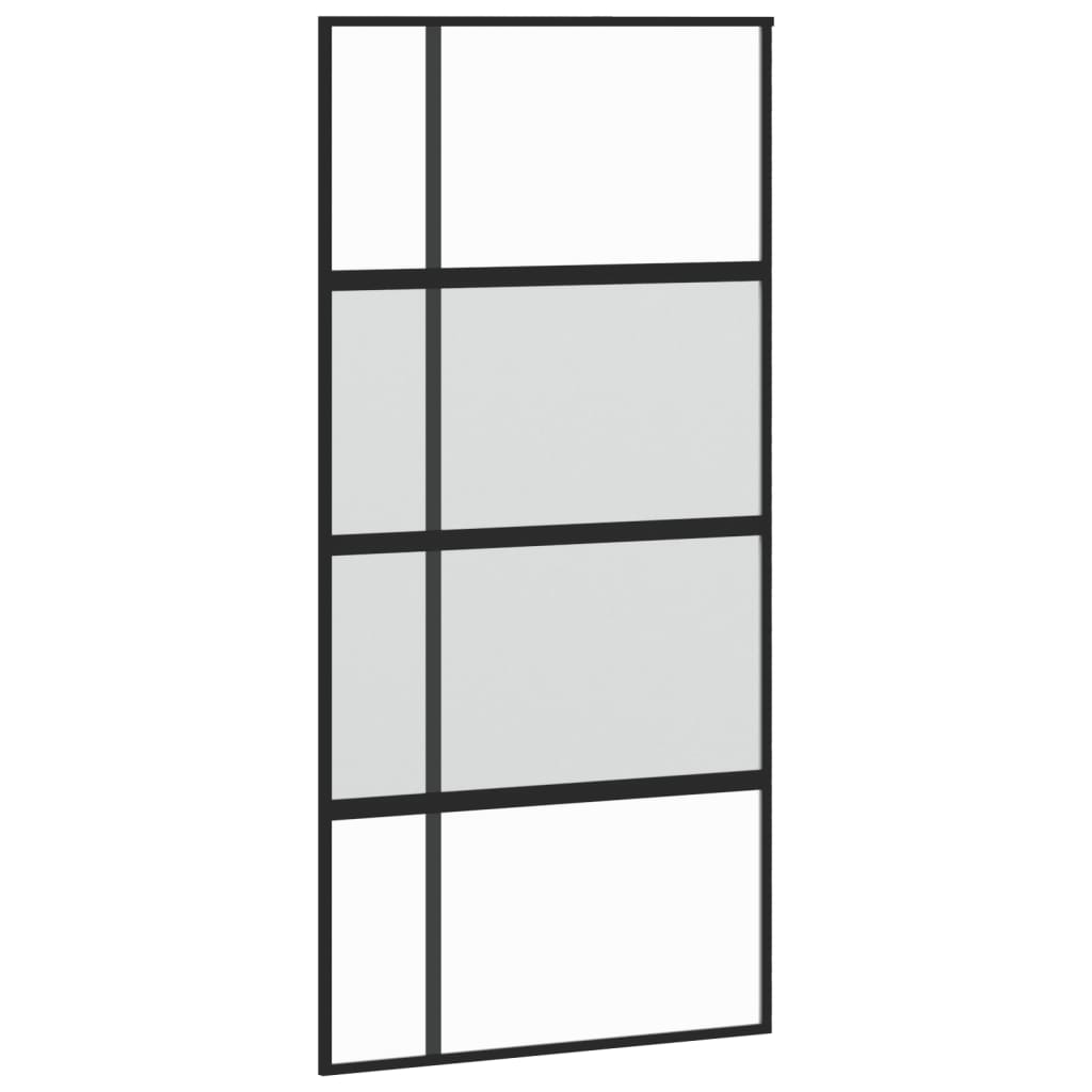vidaXL Ușă glisantă, negru, 102,5x205 cm, sticlă securizată/aluminiu
