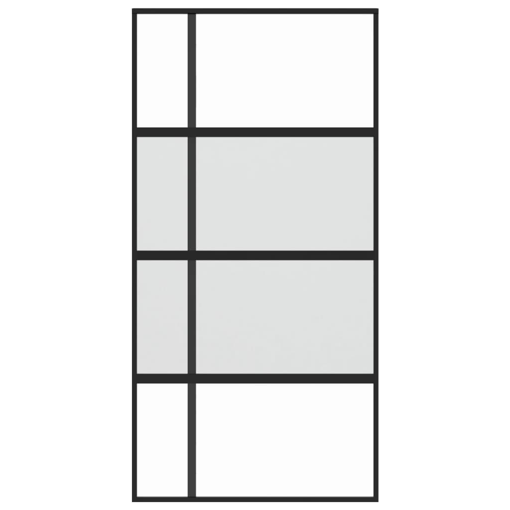 vidaXL Ușă glisantă, negru, 102,5x205 cm, sticlă securizată/aluminiu