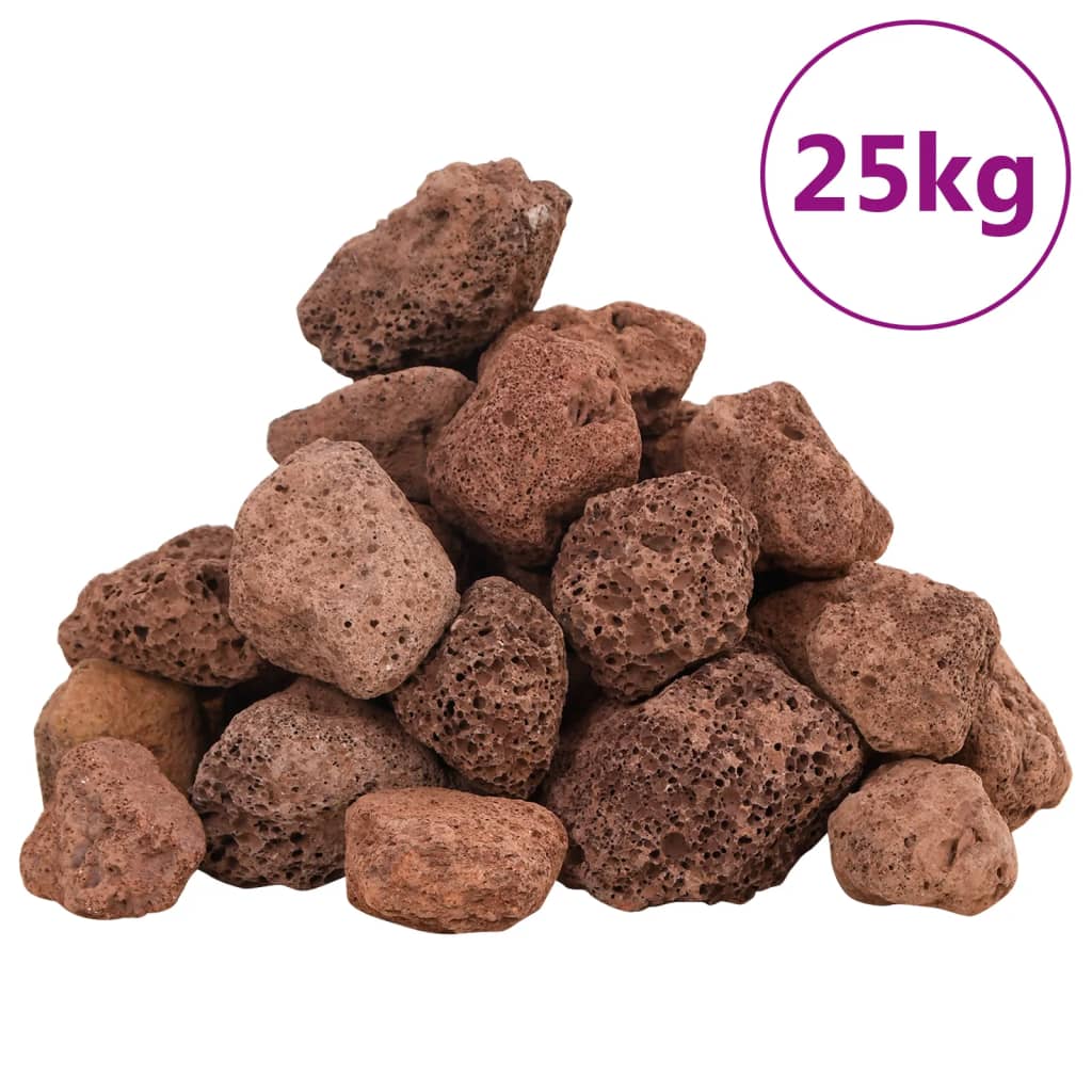 vidaXL Roci vulcanice, 25 kg, roșu, 3-5 cm vidaXL Roci vulcanice, 25 kg, roșu, 3-5 cm
