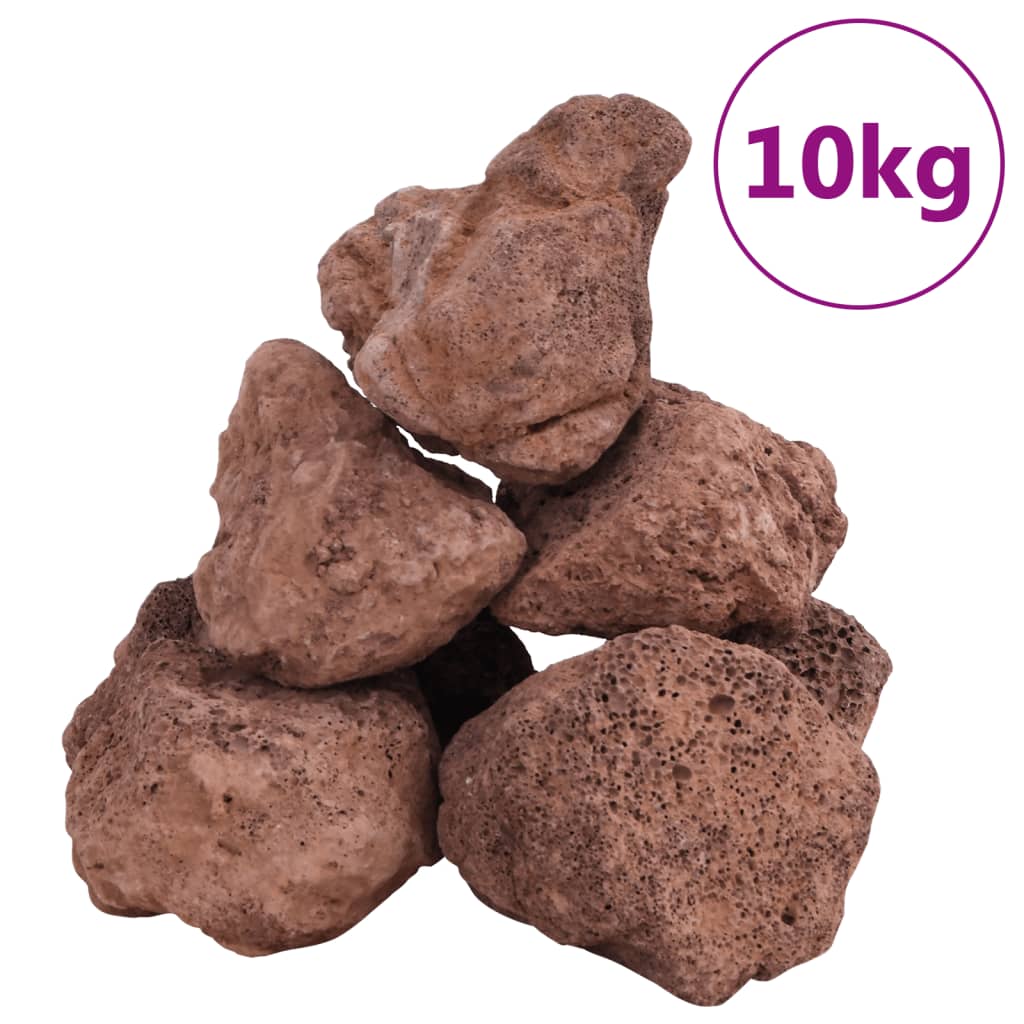 vidaXL Roci vulcanice, 10 kg, roșu, 10-30 cm