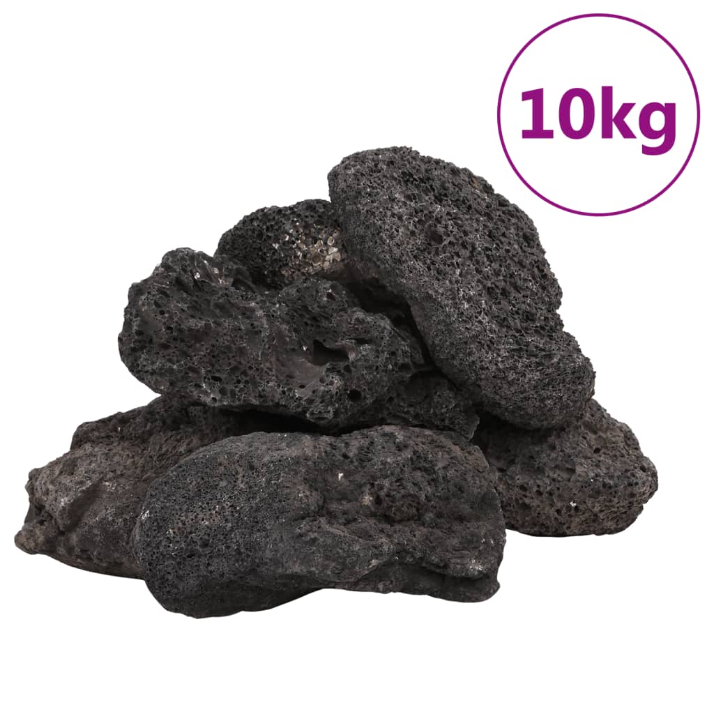 vidaXL Roci vulcanice, 10 kg, negru, 10-30 cm vidaXL Roci vulcanice, 10 kg, negru, 10-30 cm