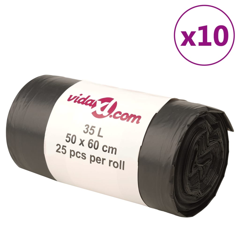 vidaXL Saci de gunoi 250 buc. negru 35 L vidaXL Saci de gunoi 250 buc. negru 35 L