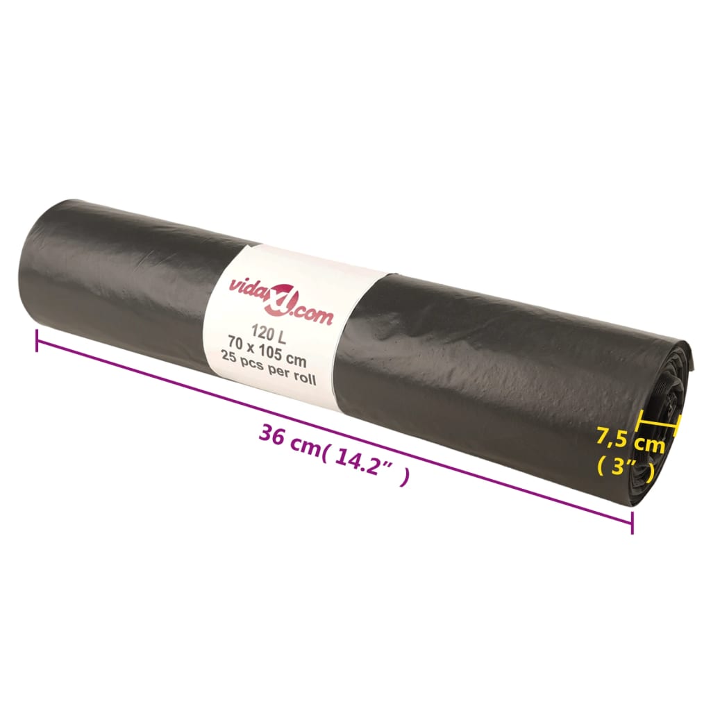 vidaXL Saci de gunoi 250 buc. negru 120 L vidaXL Saci de gunoi 250 buc. negru 120 L
