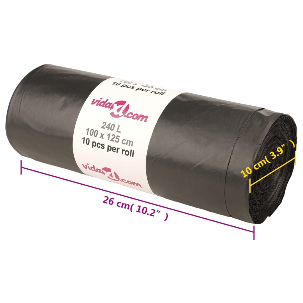 vidaXL Saci de gunoi 150 buc. negru 240 L vidaXL Saci de gunoi 150 buc. negru 240 L