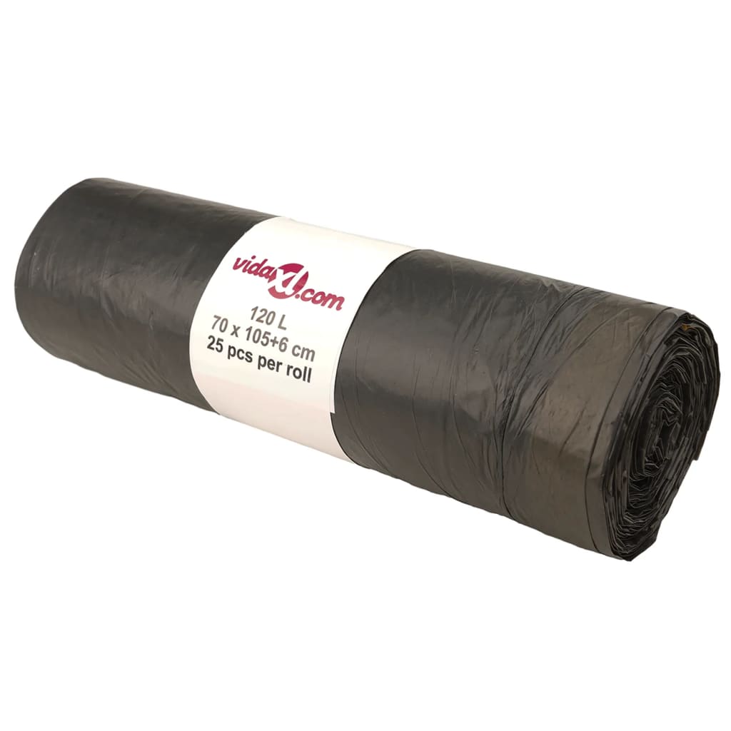 vidaXL Saci de gunoi cu șnururi 250 buc. negru 120 L vidaXL Saci de gunoi cu șnururi 250 buc. negru 120 L