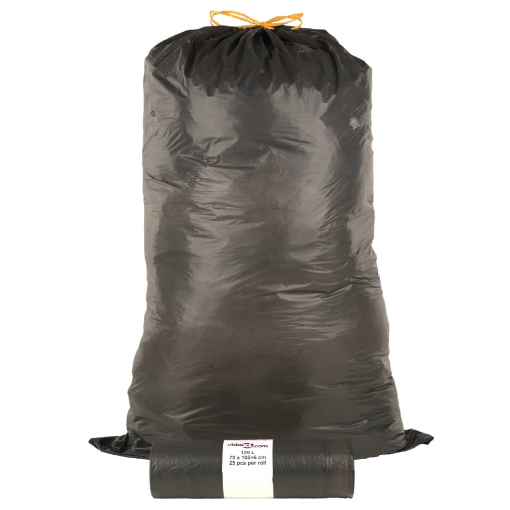 vidaXL Saci de gunoi cu șnururi 250 buc. negru 120 L vidaXL Saci de gunoi cu șnururi 250 buc. negru 120 L