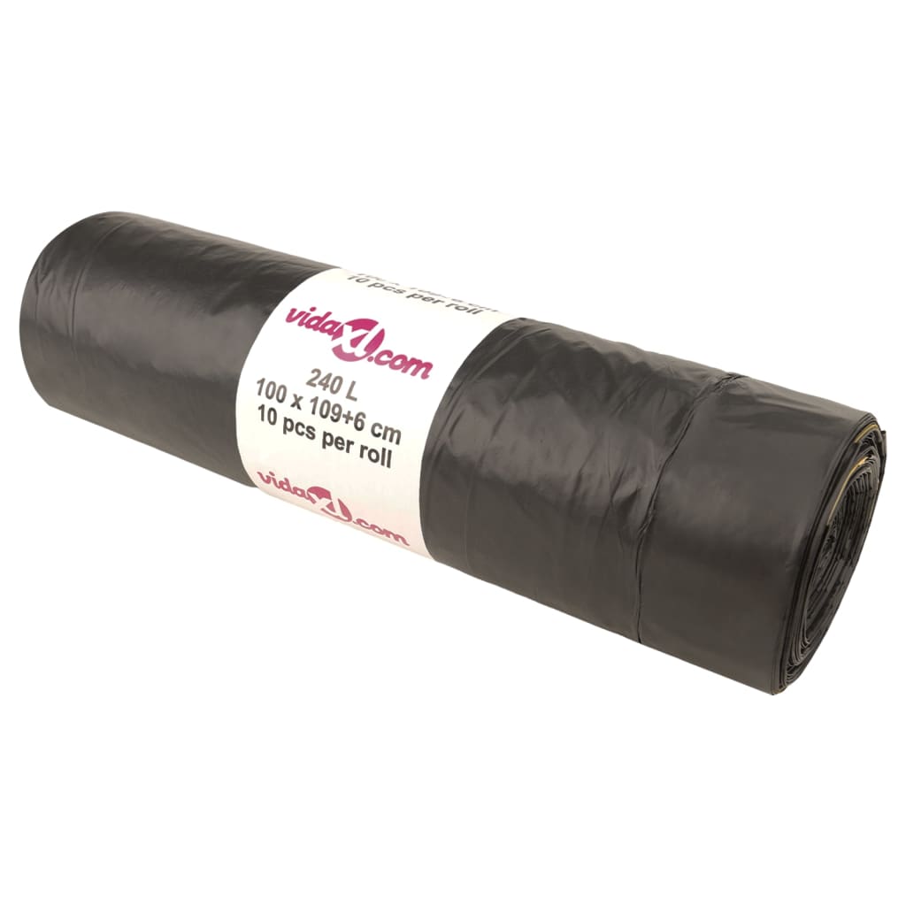 vidaXL Saci de gunoi cu șnururi 150 buc. negru 240 L vidaXL Saci de gunoi cu șnururi 150 buc. negru 240 L