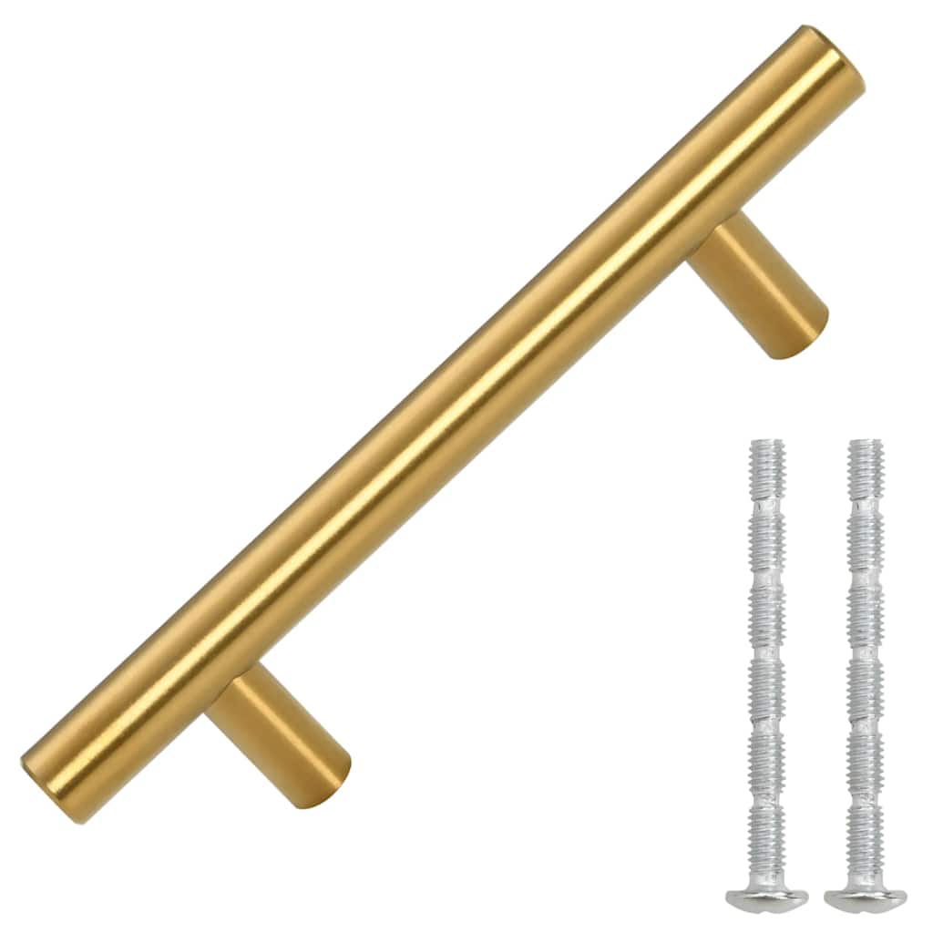 vidaXL Mânere de dulap, 10 buc., auriu, 64 mm, oțel inoxidabil